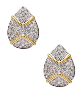 -Hammerman Brothers Modernist Cluster Earrings In 18Kt Gold With 6.18 Ctw In Diamonds