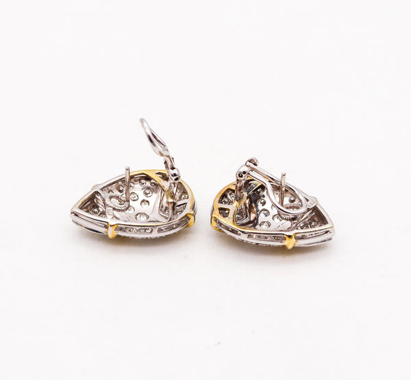 -Hammerman Brothers Modernist Cluster Earrings In 18Kt Gold With 6.18 Ctw In Diamonds