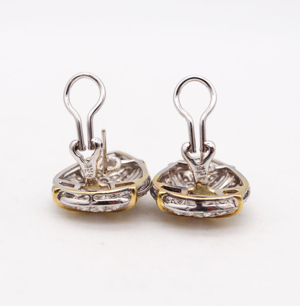 -Hammerman Brothers Modernist Cluster Earrings In 18Kt Gold With 6.18 Ctw In Diamonds