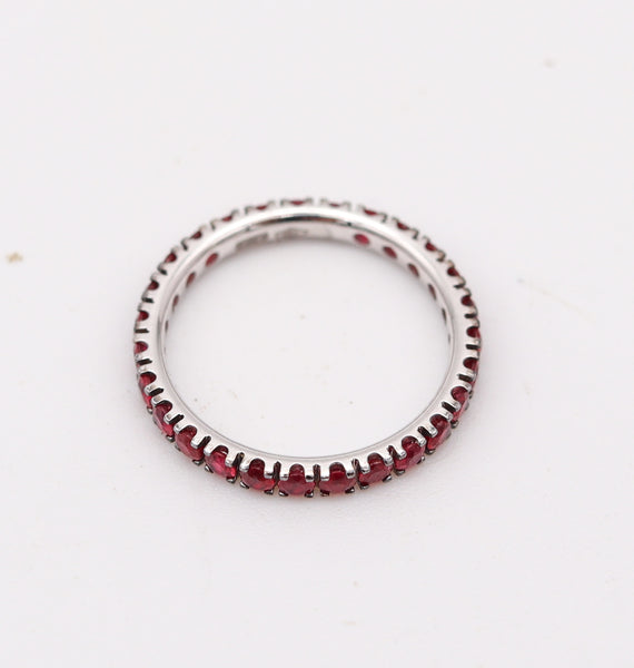 CRIERI Classic Eternity Ring Band In 18Kt White Gold With 1.30 Cwt Red Rubies