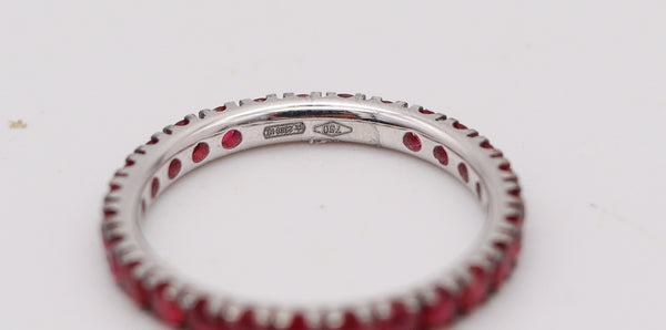 CRIERI Classic Eternity Ring Band In 18Kt White Gold With 1.30 Cwt Red Rubies