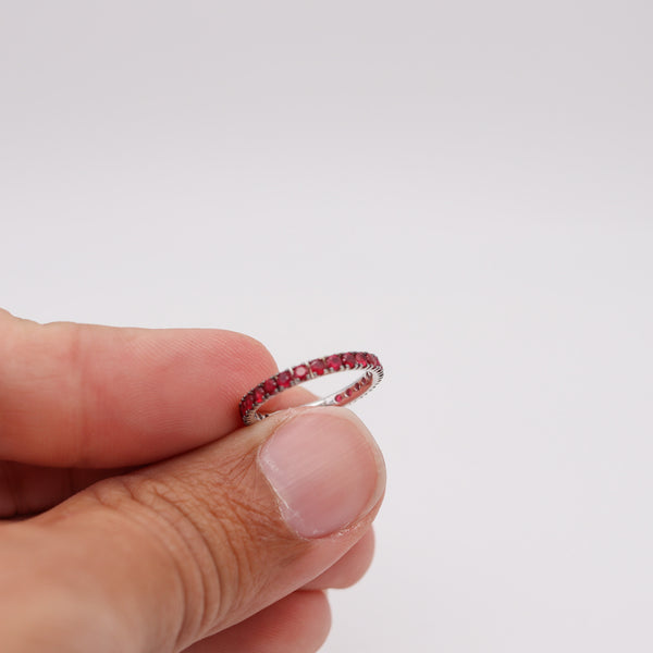 CRIERI Classic Eternity Ring Band In 18Kt White Gold With 1.30 Cwt Red Rubies