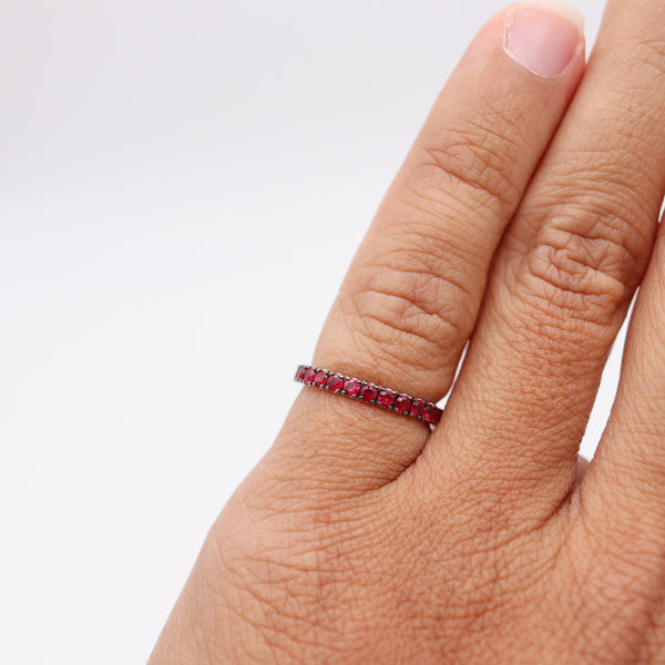 CRIERI Classic Eternity Ring Band In 18Kt White Gold With 1.30 Cwt Red Rubies