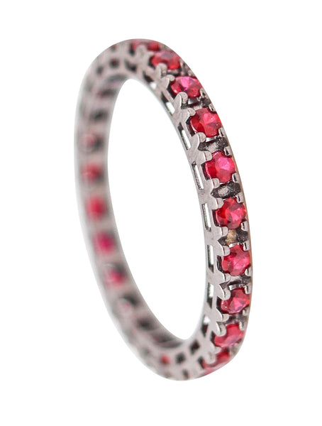 CRIERI Classic Eternity Ring Band In 18Kt Blackened Gold With 0.84 Cwt Red Rubies
