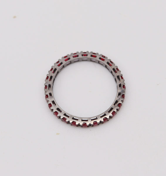 CRIERI Classic Eternity Ring Band In 18Kt Blackened Gold With 0.84 Cwt Red Rubies