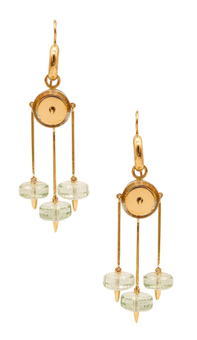 -Aletto Brothers Dangle Drop Earrings In 18Kt Gold With 24 Ctw In Green Amethysts
