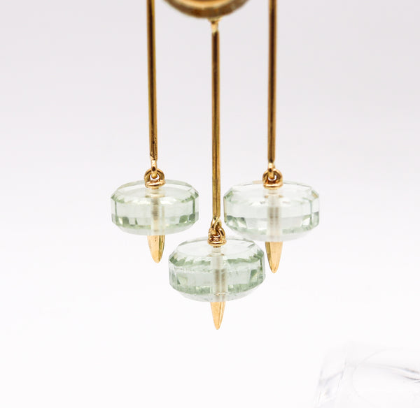 -Aletto Brothers Dangle Drop Earrings In 18Kt Gold With 24 Ctw In Green Amethysts