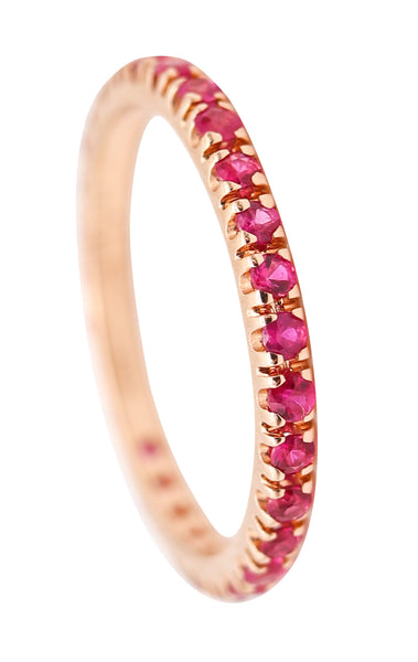 CRIERI Classic Eternity Ring Band In 18Kt Yellow Gold With 0.87 Cwt Red Rubies