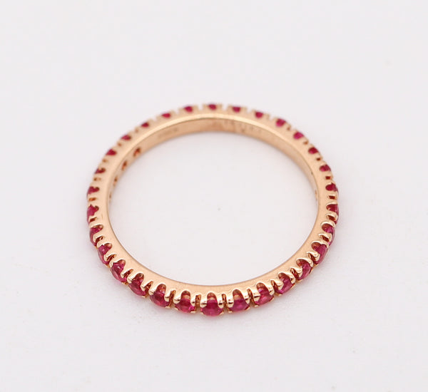 CRIERI Classic Eternity Ring Band In 18Kt Yellow Gold With 0.87 Cwt Red Rubies