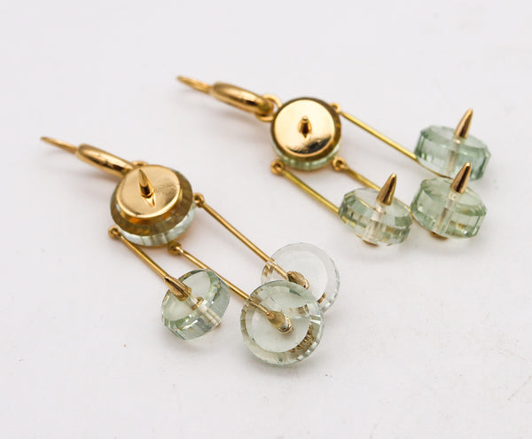 -Aletto Brothers Dangle Drop Earrings In 18Kt Gold With 24 Ctw In Green Amethysts