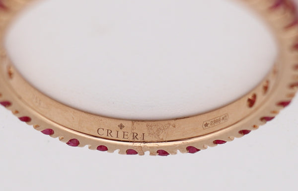 CRIERI Classic Eternity Ring Band In 18Kt Yellow Gold With 0.87 Cwt Red Rubies