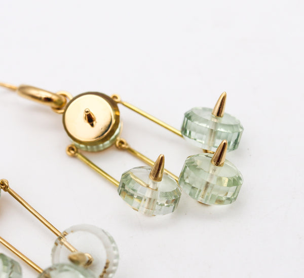 -Aletto Brothers Dangle Drop Earrings In 18Kt Gold With 24 Ctw In Green Amethysts