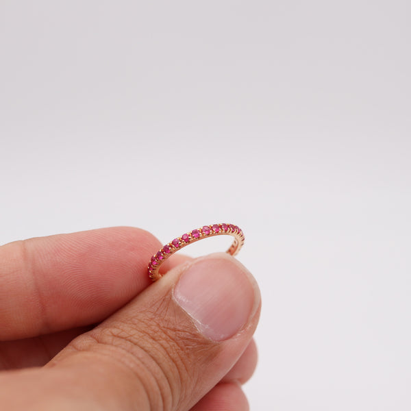 CRIERI Classic Eternity Ring Band In 18Kt Yellow Gold With 0.87 Cwt Red Rubies