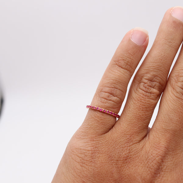 CRIERI Classic Eternity Ring Band In 18Kt Yellow Gold With 0.87 Cwt Red Rubies