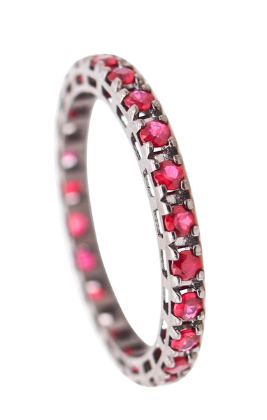 CRIERI Classic Eternity Ring Band In 18Kt Blackened Gold With 0.96 Cwt Red Rubies