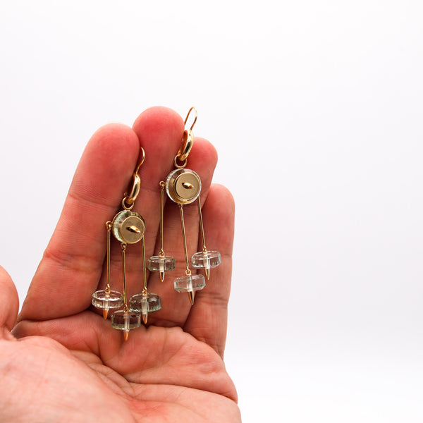 -Aletto Brothers Dangle Drop Earrings In 18Kt Gold With 24 Ctw In Green Amethysts