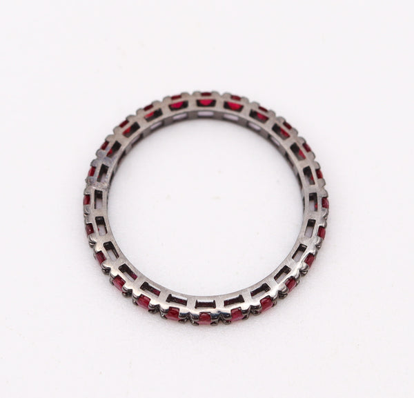 CRIERI Classic Eternity Ring Band In 18Kt Blackened Gold With 0.96 Cwt Red Rubies