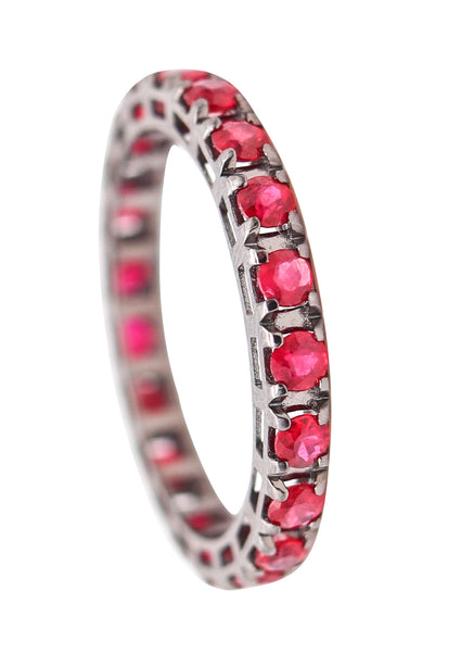 CRIERI Classic Eternity Ring Band In 18Kt Black Gold With 1.47 Cwt Red Rubies