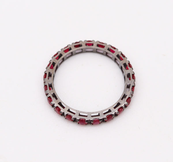 CRIERI Classic Eternity Ring Band In 18Kt Black Gold With 1.47 Cwt Red Rubies
