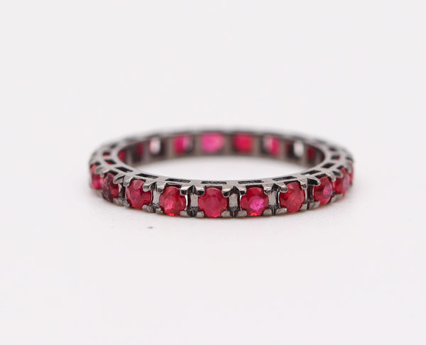 CRIERI Classic Eternity Ring Band In 18Kt Black Gold With 1.47 Cwt Red Rubies