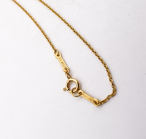 -Tiffany & Co. 1980 Elsa Peretti Heart Necklace In 24Kt And 18Kt Yellow Gold