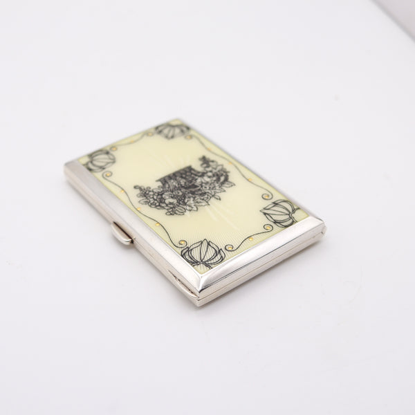 LOUIS KUPPENHEIM 1910 Germany Guilloche Enameled Case In .900 Sterling Silver