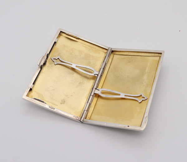 LOUIS KUPPENHEIM 1910 Germany Guilloche Enameled Case In .900 Sterling Silver