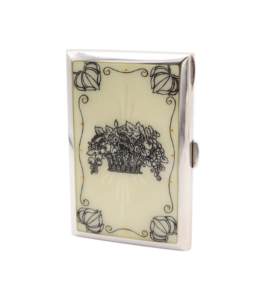 LOUIS KUPPENHEIM 1910 Germany Guilloche Enameled Case In .900 Sterling Silver