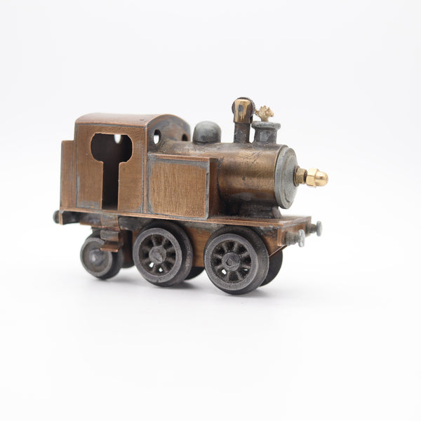 TRENCH ART 1930 Art-Deco European Train Desk Petrol Lighter In Copper & Bronze