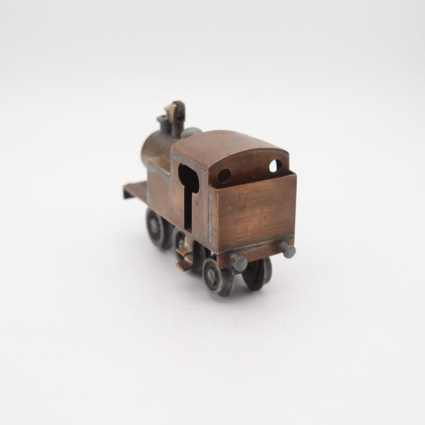 TRENCH ART 1930 Art-Deco European Train Desk Petrol Lighter In Copper & Bronze
