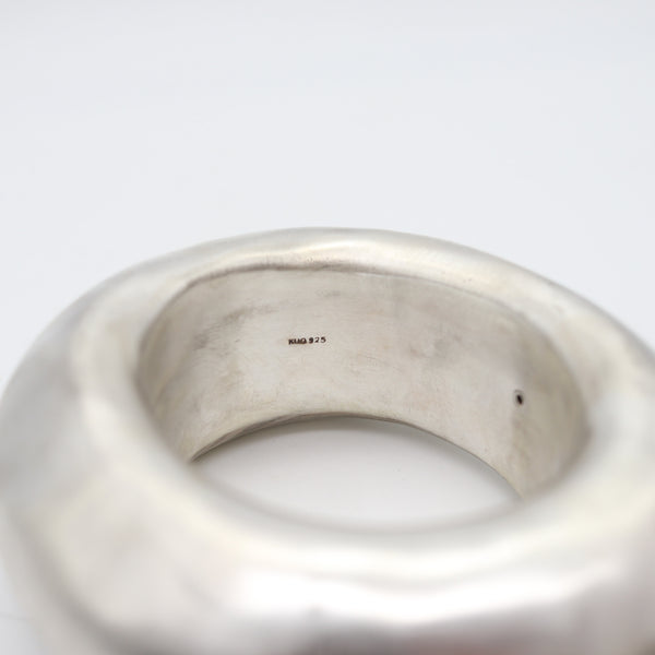 ALICE KUO Artisan 1970 Brushed & Hammered Bangle In .925 Sterling Silver