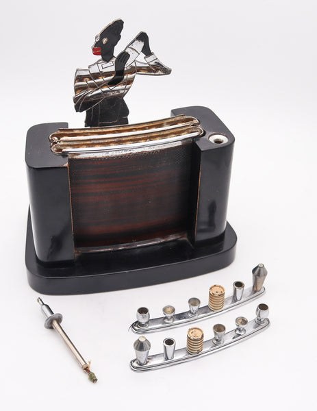 SUDRE Austrian Art Deco 1925 Barman Mechanical Cigarette Dispenser Striker Lighter