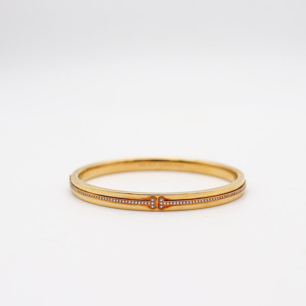TIFFANY & CO. Hinged T-Bracelet In 18Kt Yellow Gold With VVS Diamonds