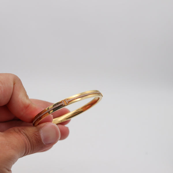 TIFFANY & CO. Hinged T-Bracelet In 18Kt Yellow Gold With VVS Diamonds