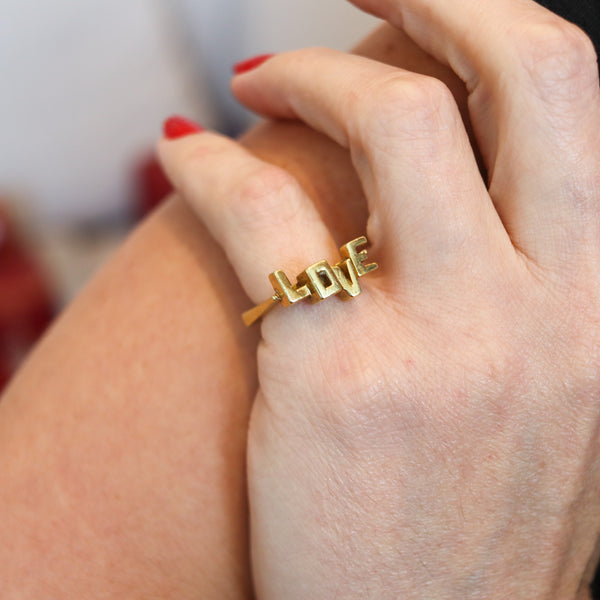 CARTIER 1970 By Aldo Cipullo Geometric LOVE Ring In Solid 18Kt Yellow Gold