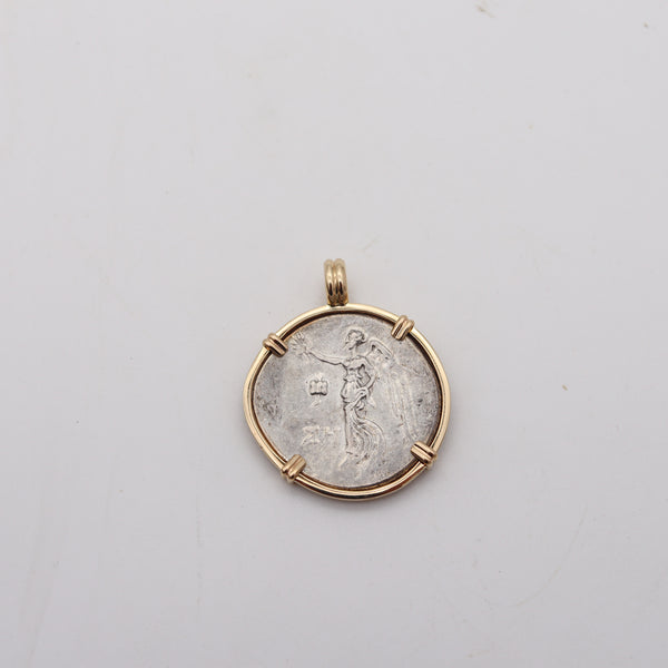 ATHENEA 205 BC Pamphylia Tetradrachm Framed Coin In 14Kt Gold With COA