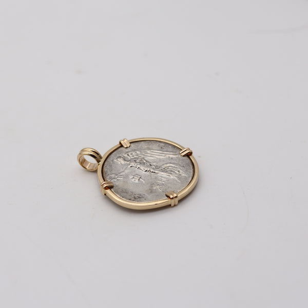ATHENEA 205 BC Pamphylia Tetradrachm Framed Coin In 14Kt Gold With COA