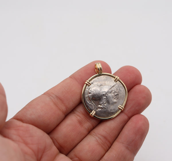 ATHENEA 205 BC Pamphylia Tetradrachm Framed Coin In 14Kt Gold With COA