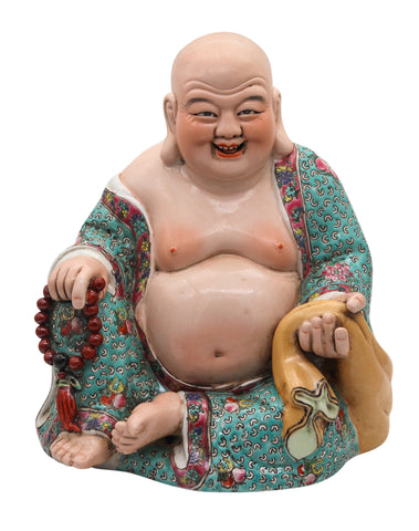 CHINA REPUBLICAN 20th Century Buddha Statue In Porcelain Zeng Long Sheng Mark