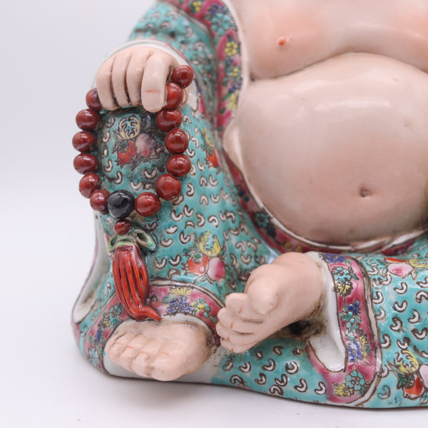 CHINA REPUBLICAN 20th Century Buddha Statue In Porcelain Zeng Long Sheng Mark