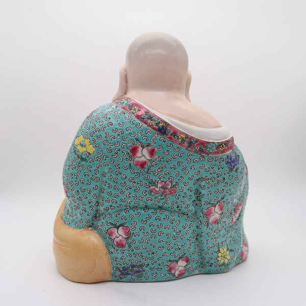 CHINA REPUBLICAN 20th Century Buddha Statue In Porcelain Zeng Long Sheng Mark