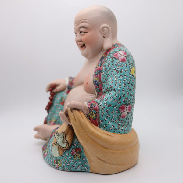 CHINA REPUBLICAN 20th Century Buddha Statue In Porcelain Zeng Long Sheng Mark