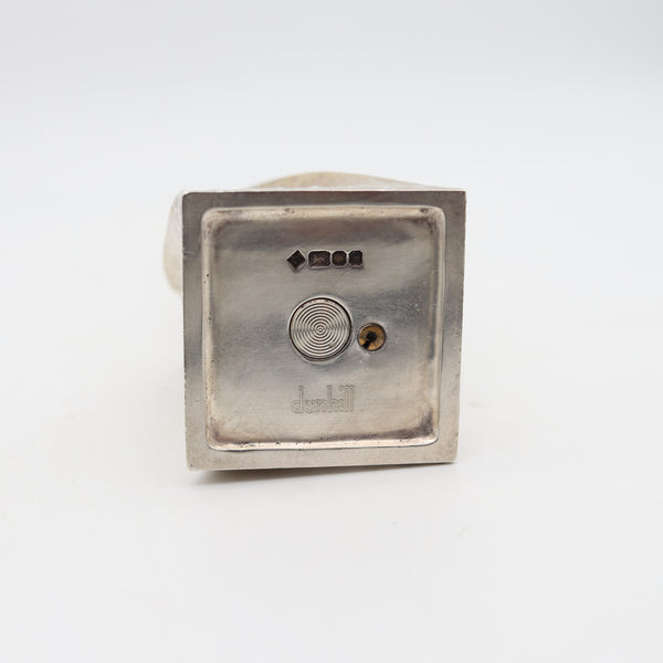 DUNHILL London 1979 Rare Sculptural Modernism Desk Lighter In .925 Sterling Silver