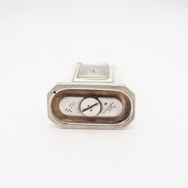 DUNHILL Paris 1930 Art Deco Petrol Desk Club Clock Lighter In Solid .925 Sterling Silver
