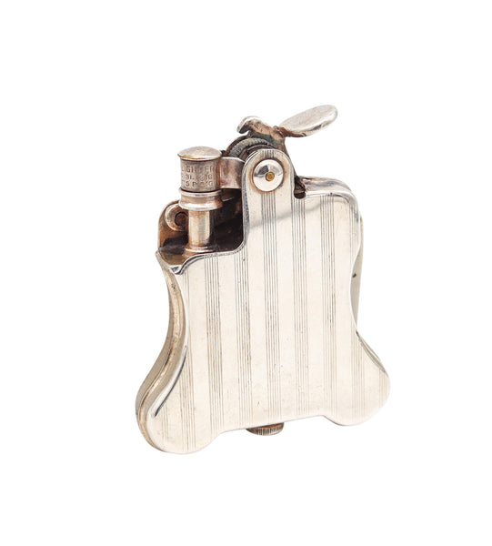 RONSON 1926 Art Deco Rare Banjo Automatic Lighter In Silver Plate Near Mint