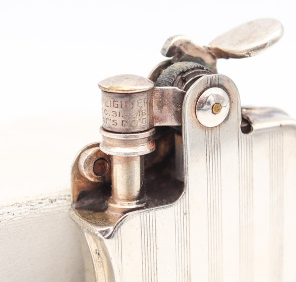 RONSON 1926 Art Deco Rare Banjo Automatic Lighter In Silver Plate Near Mint