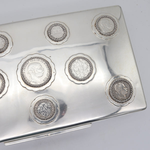 AUSTRIAN-HUNGARIAN EMPIRE 1915 Hungary Cigars Double Box In .800 Silver