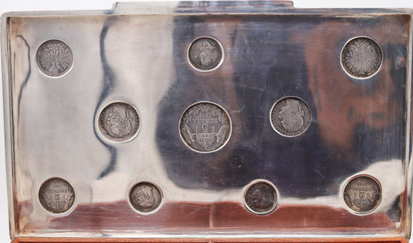 AUSTRIAN-HUNGARIAN EMPIRE 1915 Hungary Cigars Double Box In .800 Silver