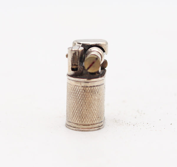 DUNHILL London 1950 Art Deco Miniature Lift-Arm Lighter in Plated Sterling
