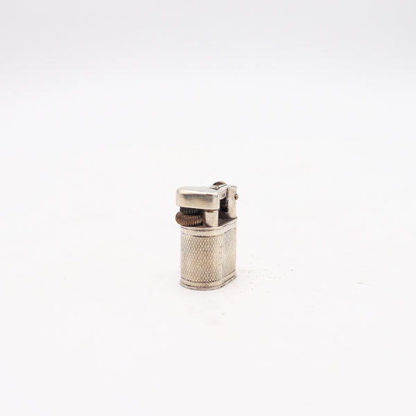 DUNHILL London 1950 Art Deco Miniature Lift-Arm Lighter in Plated Sterling